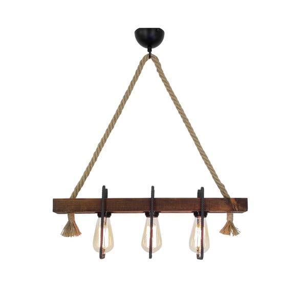 Apparecchio a soffitto in legno a sospensione Demir, 3 lampadine - Opviq lights