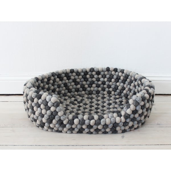 Letto in lana grigio scuro Ball Pet Basket, 80 x 60 cm - Wooldot