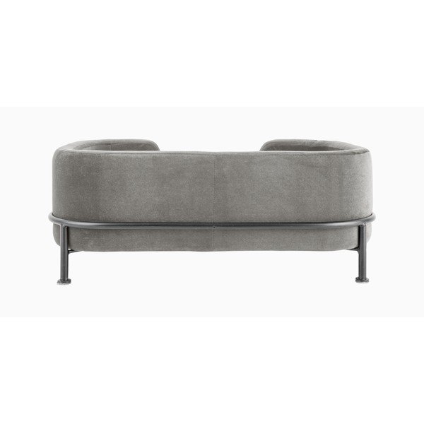 Letto per animali in velluto grigio 42x63 cm Puffed - Leitmotiv-image-4