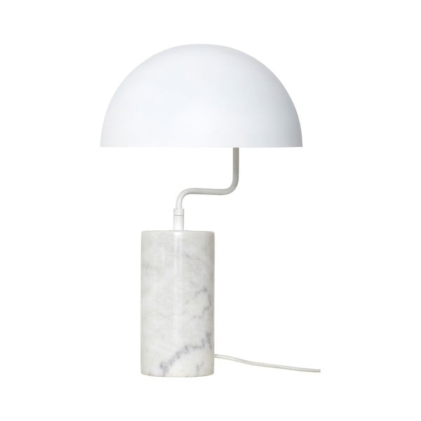 Lampada da tavolo in ferro bianco con dettagli in marmo Gero - Hübsch