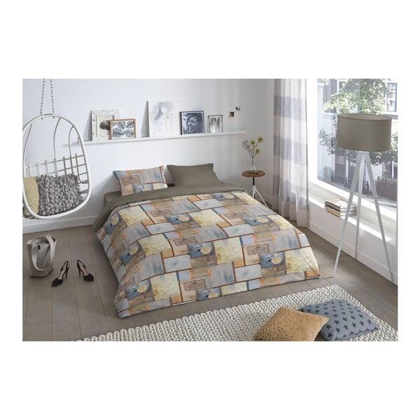 Biancheria da letto in cotone per letto matrimoniale Martin, 200 x 200 cm - Good Morning-image-1