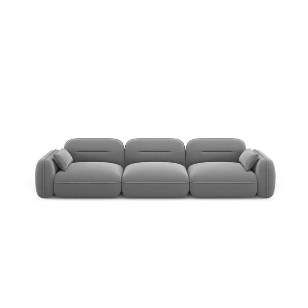 Divano in velluto grigio chiaro 320 cm Audrey - Interieurs 86