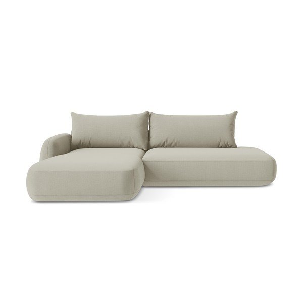 Divano angolare beige allungabile (con penisola a sinistra/con chaise lounge) Hale – Makamii