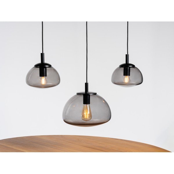 Lampadario nero con paralume in vetro Flin - CustomForm-image-2