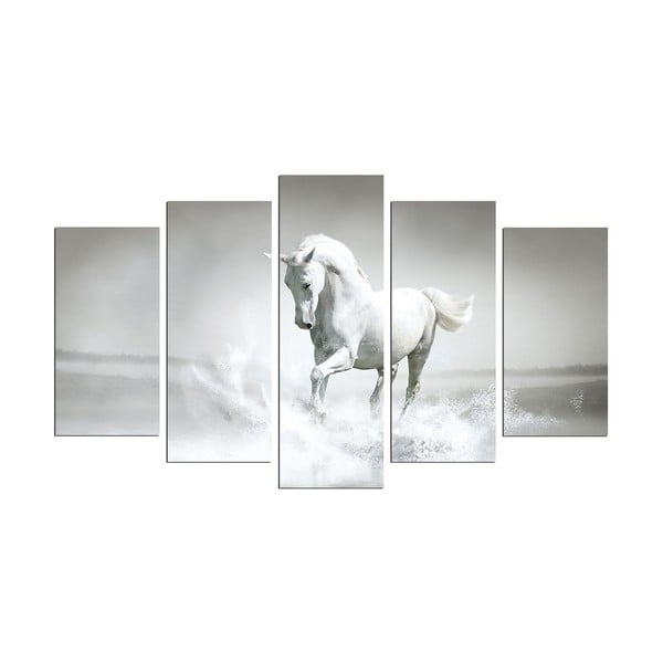 Pittura in più parti Cavallo bianco, 110 x 60 cm - Charm