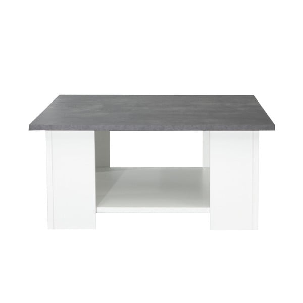 Tavolino bianco con piano in cemento 67x67 cm Square - TemaHome