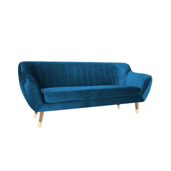 Divano in velluto blu Benito, 188 cm Betino - Mazzini Sofas-image-2