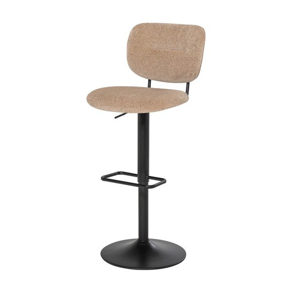 Sgabello da bar beige imbottito con altezza regolabile Brint – WOOOD