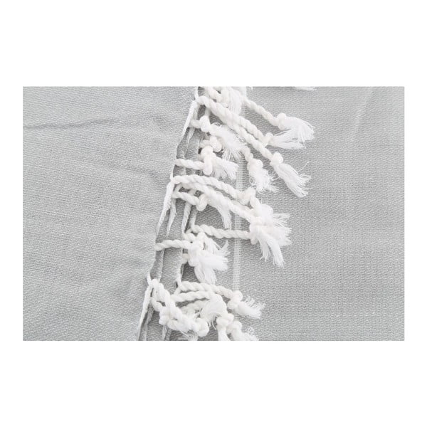 Asciugamano da bagno in cotone grigio chiaro Hammam Sultan, 100 x 180 cm Fouta - Mijolnir-image-3