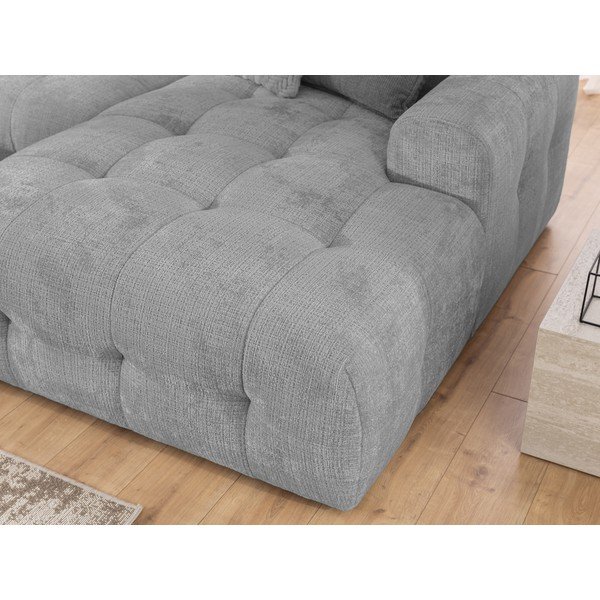 Divano angolare grigio chiaro (a U/con chaise lounge) Melva – Ropez-image-2