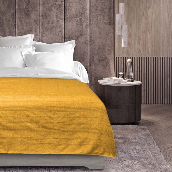Copriletto giallo 180x220 cm Lucile - douceur d'intérieur-image-3