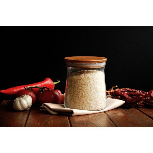 Vaso in vetro con coperchio in bambù, altezza 13 cm Olla - Bambum-image-2
