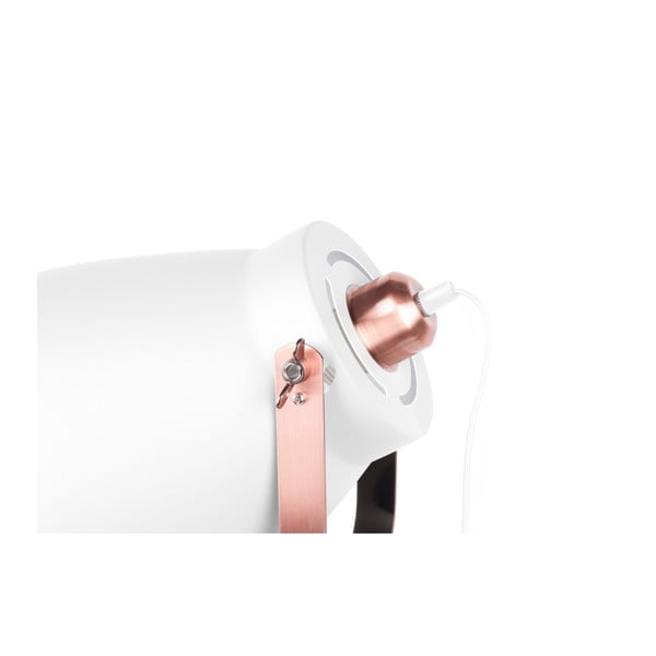 Bílá stojací lampa s detaily v měděné barvě Leitmotiv Mingle-image-1