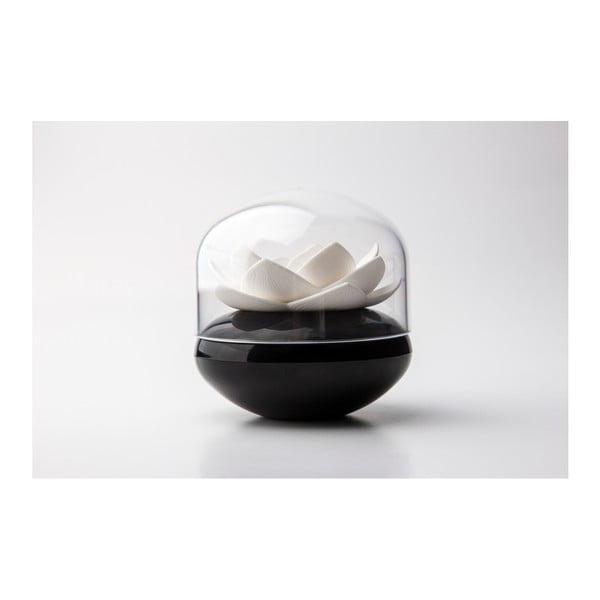 Černo-bílý stojánek na vatové tyčinky Qualy&CO Lotus Cotton Bud