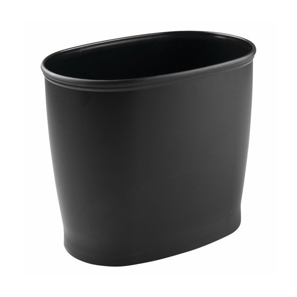 Černý oválný odpadkový koš InterDesign Kent, 5 l