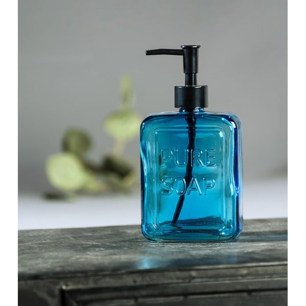 Dispenser per sapone in vetro blu Pure - Wenko-image-2