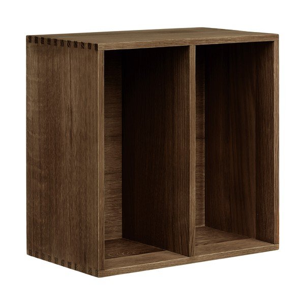 Mensola marrone scuro in rovere massiccio con ripiani multipli 30 cm Townsville – House Nordic-image-3