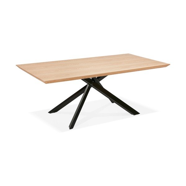 Tavolo da pranzo naturale con gambe nere , 200 x 100 cm Royalty - Kokoon-image-2
