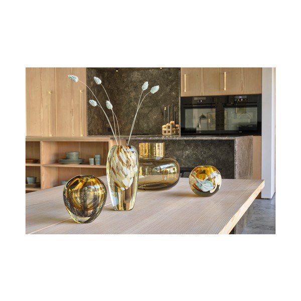 Vaso arancione in vetro fatto a mano (altezza totale 21 cm) Otea – Villa Collection-image-1