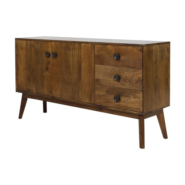 Cassettiera bassa marrone in legno massiccio 152x80 cm Espita - Light & Living-image-3