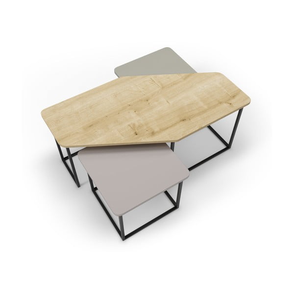 Set di 3 tavolini 60x111,5 cm Zoya - Marckeric-image-3