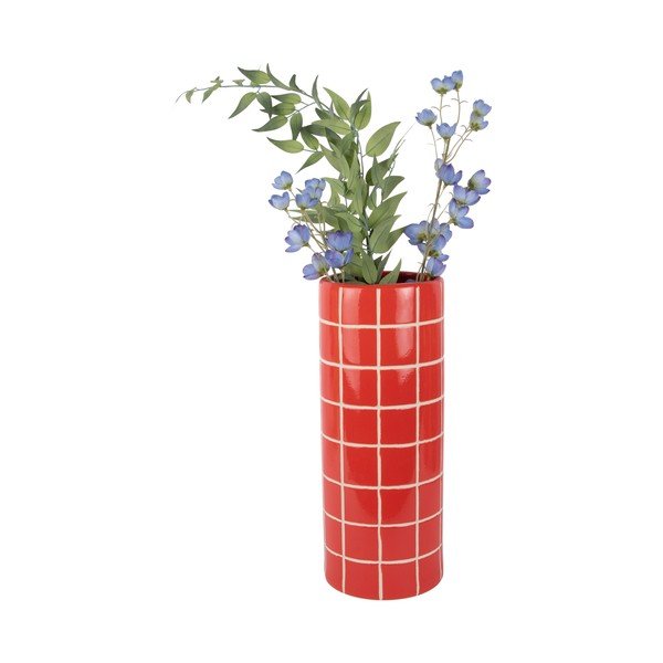 Vaso rosso in ceramica (altezza totale 40 cm) Retro Tiles – PT LIVING-image-3