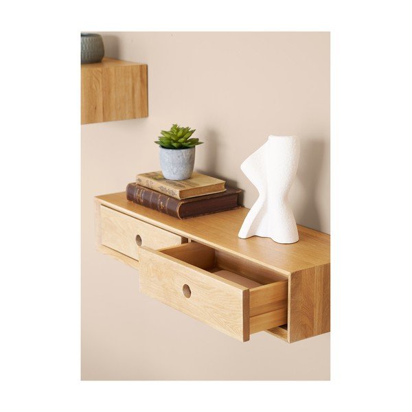 Mensola colore naturale chiaro in rovere massiccio 80 cm Luzern – House Nordic-image-1