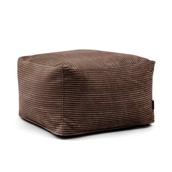 Puof a sacco marrone scuro con rivestimento in velluto a coste Softbox MooG – SLOWDOWN