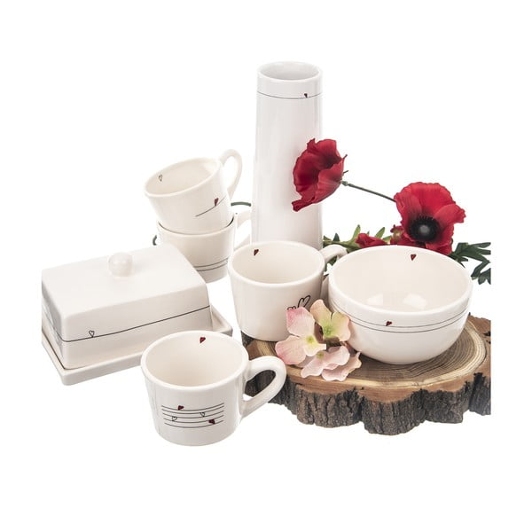 Vaso in ceramica bianca Heart - Orion-image-1