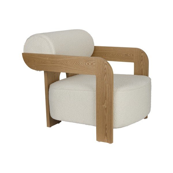 Poltrona beige con rivestimento in bouclé Oolong – Zuiver