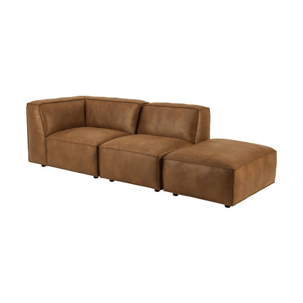 Poltrona lounge in similpelle marrone cognac (angolo destro) Fairfield Kentucky - Bonami Selection-image-3