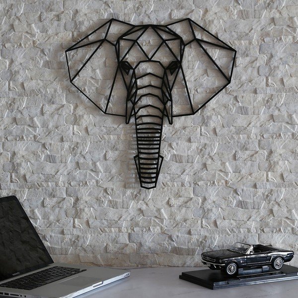 Decorazione murale nera Elefante, 39 x 65 cm - Evila Originals-image-2