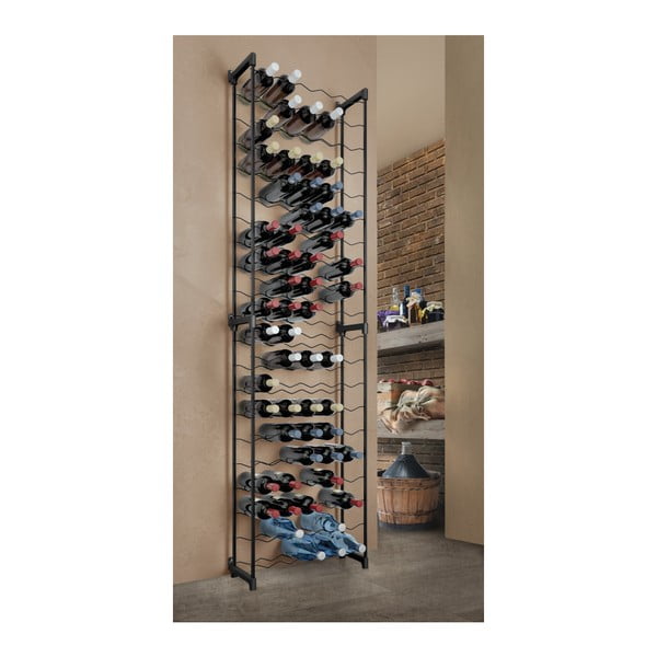 Portabottiglie in metallo nero per 50 bottiglie Barbera - Metaltex-image-3