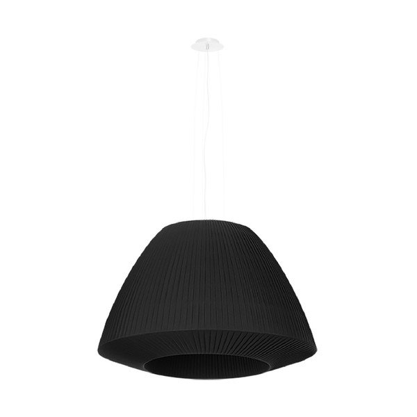 Apparecchio a sospensione nero con paralume in vetro ø 60 cm Soprano - Sollux