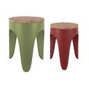 Set di sgabelli rossi/verdi in metallo 2 pz Double Funky – Leitmotiv