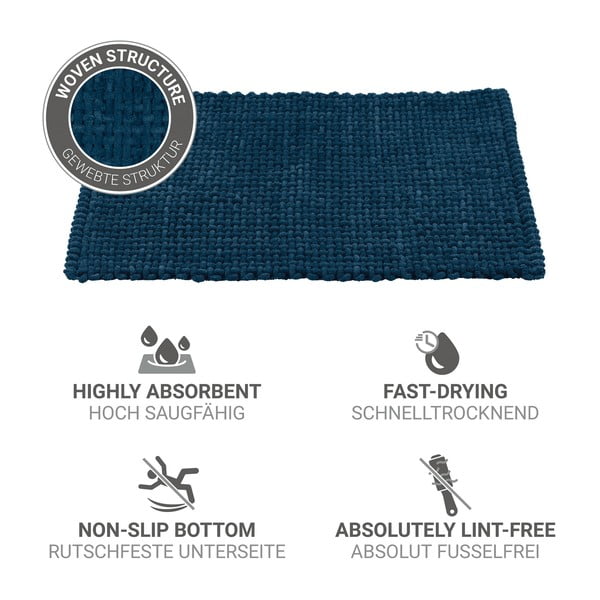 Tappetino per il bagno blu scuro in tessuto 50x80 cm Covelo – Wenko-image-4