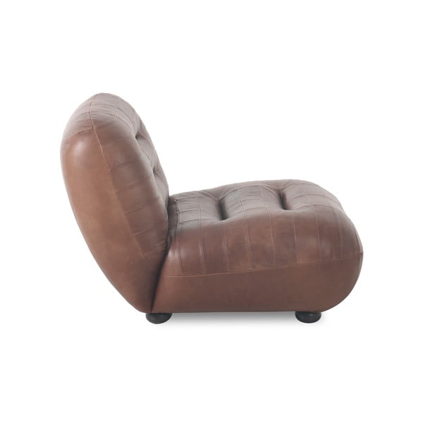 Poltrona marrone con rivestimento in pelle Wyatt – Dutchbone-image-2