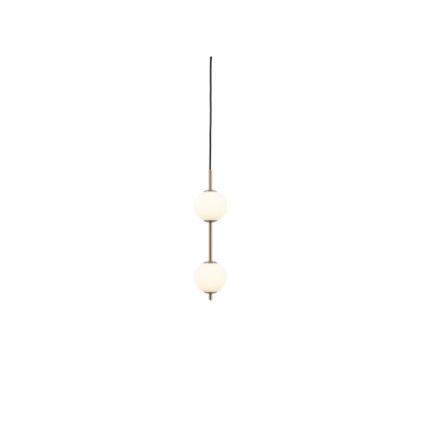 Lampadario LED color ottone in metallo con paralume in vetro ø 12 cm Audrey – UMAGE