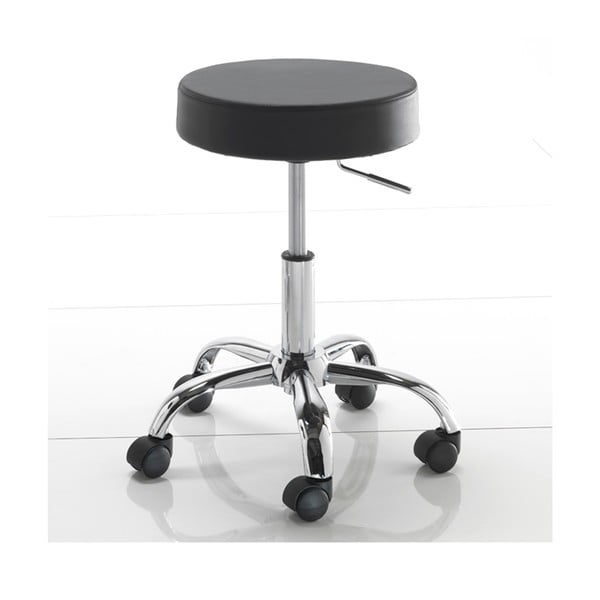 Sgabello nero su ruote Tizio - Tomasucci-image-1