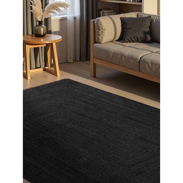 Tappeto nero in iuta reversibile/tessuto a mano 200x300 cm Juno – Hanse Home-image-1