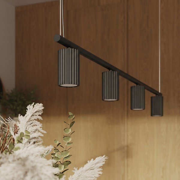 Lampadario nero in alluminio Gleam – Sollux-image-1