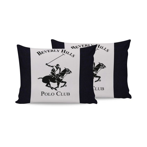 Set di 2 federe in cotone Polo Club Dark, 50 x 70 cm - Beverly Hills Polo Club