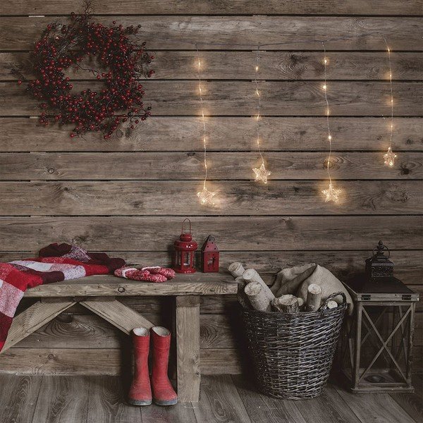 Catena luminosa a LED con 4 stelle pendenti Stelle, 38 luci, lunghezza 0,75 m - DecoKing-image-1