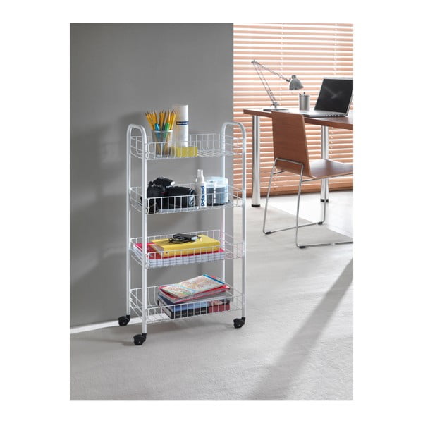 Scaffale mobile in metallo bianco 41x84 cm Pisa - Metaltex-image-4