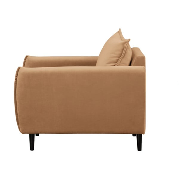 Poltrona marrone con rivestimento in velluto Juli – Ropez-image-2