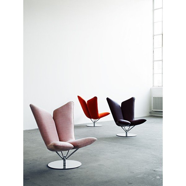 Poltrona girevole blu scuro Angel - Softline-image-1