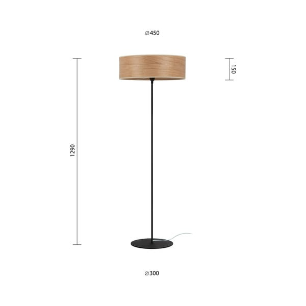 Lampada da terra in ciliegio impiallacciato TSURI XL, ø 45 cm Tsuri - Sotto Luce-image-2