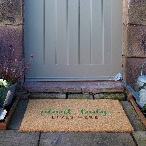 Zerbino in fibre di cocco 60x90 cm Plant Lady Lives Here – Artsy Doormats-image-4