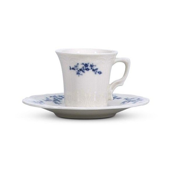 Tazzina per espresso bianca/blu in porcellana 110 ml Retro – BonBistro-image-3