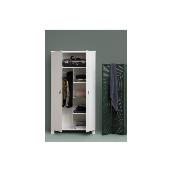 Armadio in pino bianco 111x202 cm Ties - WOOOD-image-4